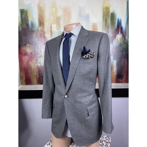 42R Hartmanns Custom Gray 2 Piece Suit - Pants 36/30 Italian Wool Mens Italian
